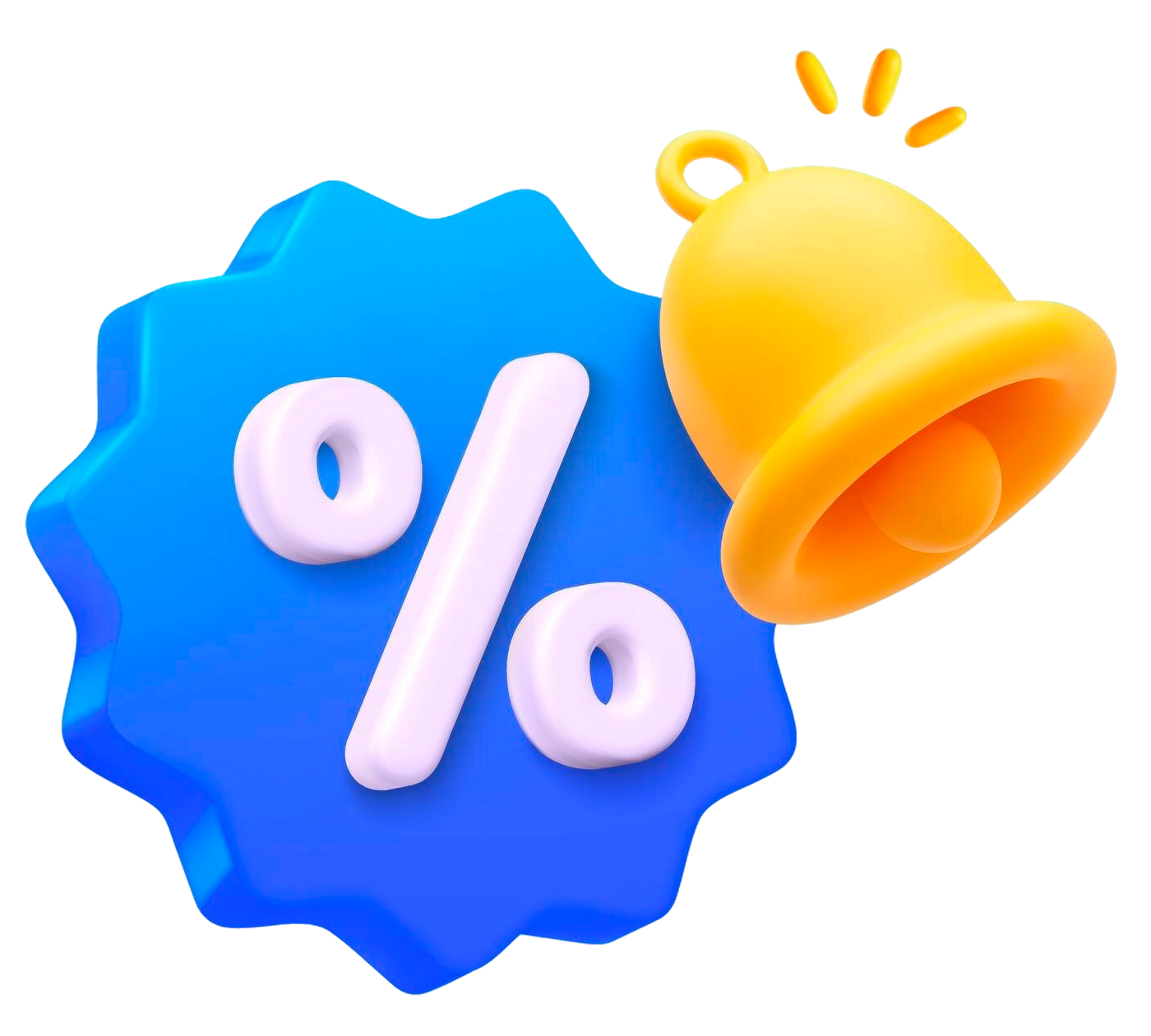 d emblema de desconto com percentagem e icone de sino amarelo d preco apresentado fora do rotulo ou simbolo da etiqueta 1